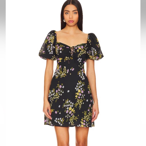Steve Madden Black Floral Mini Dress - Picture 1 of 5